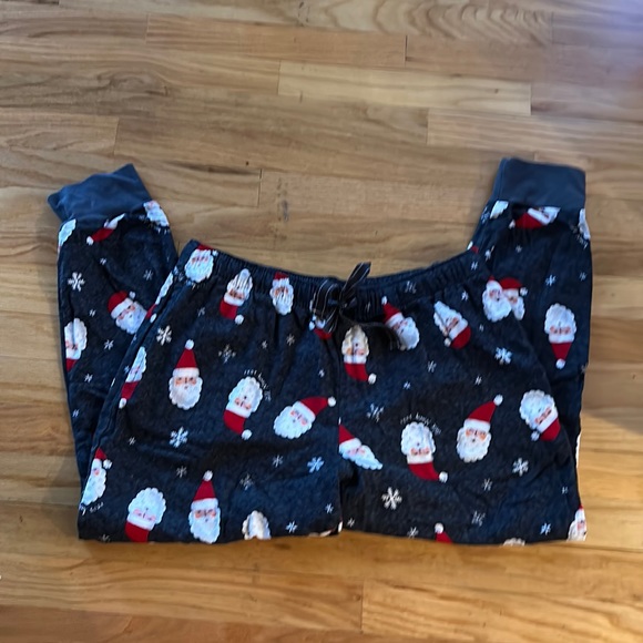 Charcoal Grey Santa and Snowflake Flannel PJ Joggers - Medium Petite - Picture 7 of 8